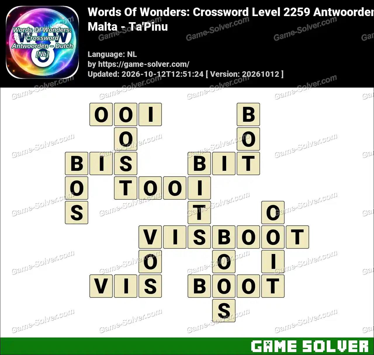 Words Of Wonders: Crossword Level 2259 Antwoorden – Malta – Ta’Pinu